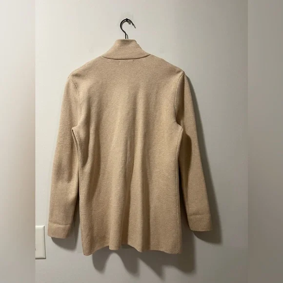 J. Crew Tan Knit Business Casual Classy Sweater Blazer Size Medium - Picture 8 of 10